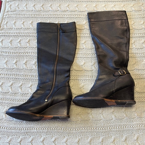 J shoes leather knee high wedge boots size 8.5 - Picture 3 of 12